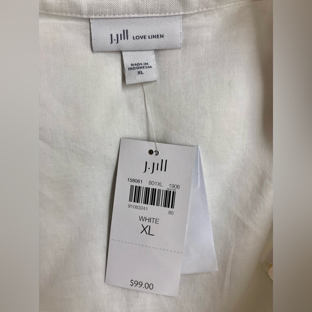 J. Jill White Linen Shirt Dress - Picture 4 of 5